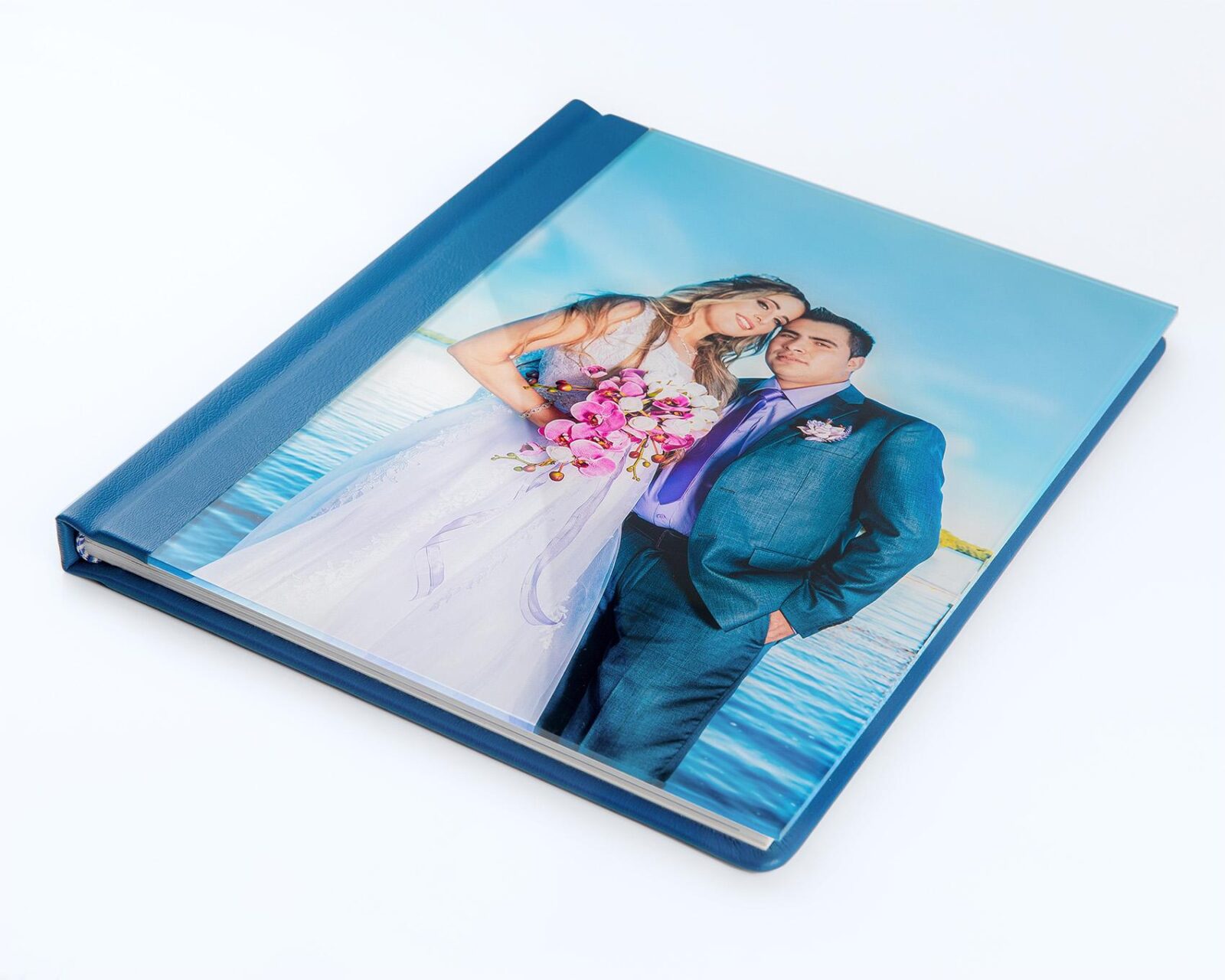 Flat bound album with Acrylic & imitation leather cover . 8.5″x11″ (vertical) - Image 2